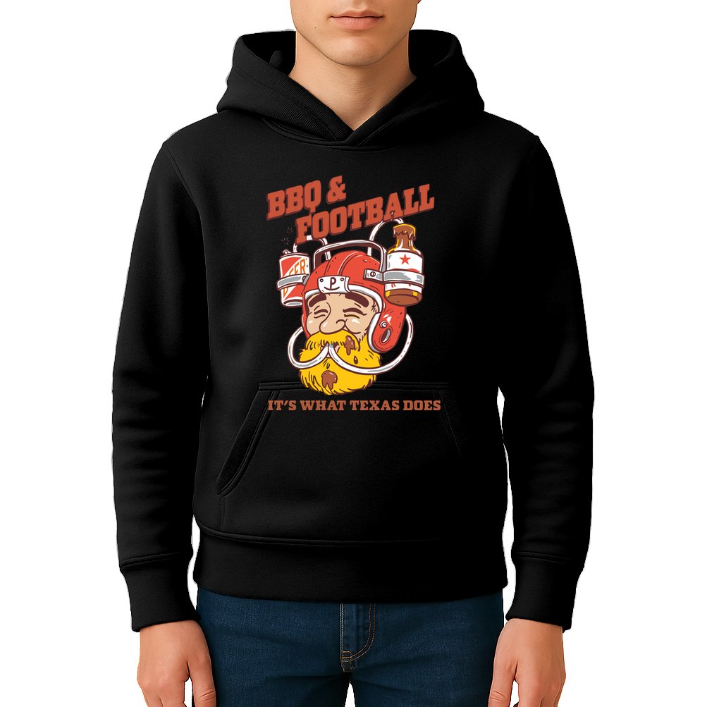 Bbq & Football ItS What Texas Does Kids Hoodie