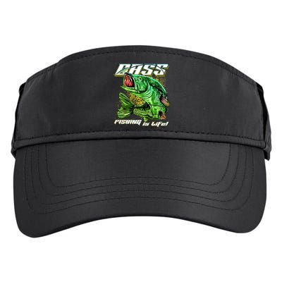 Bass Fishing Is Life Adult Drive Performance Visor