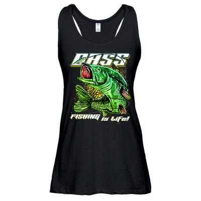 Bass Fishing Is Life Ladies Essential Flowy Tank