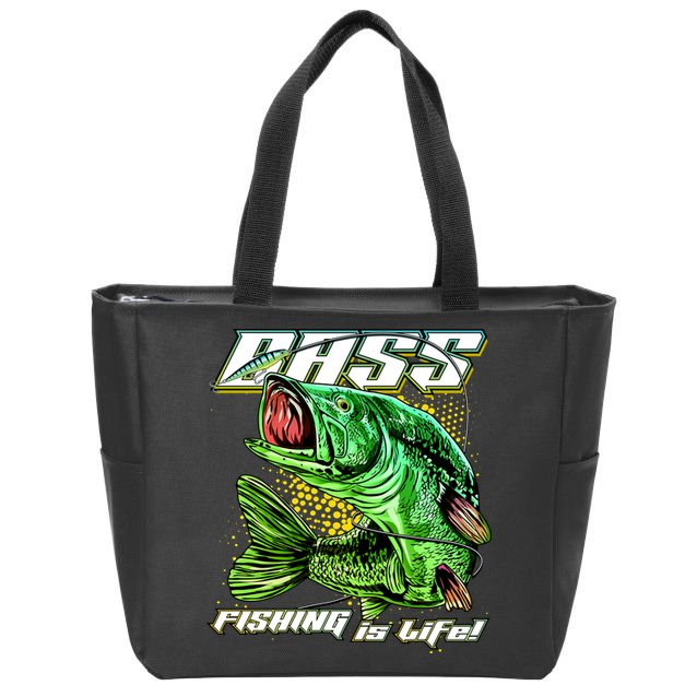 Bass Fishing Is Life Zip Tote Bag
