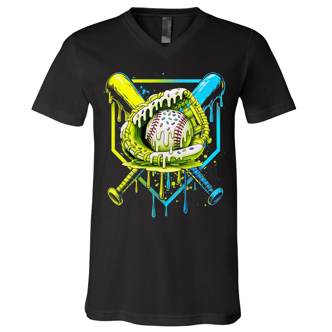 Baseball  For Ice Cream Cute Baseball 2 Gift V-Neck T-Shirt