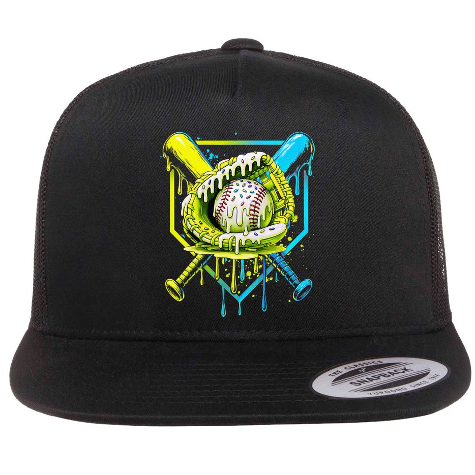 Baseball  For Ice Cream Cute Baseball 2 Gift Flat Bill Trucker Hat