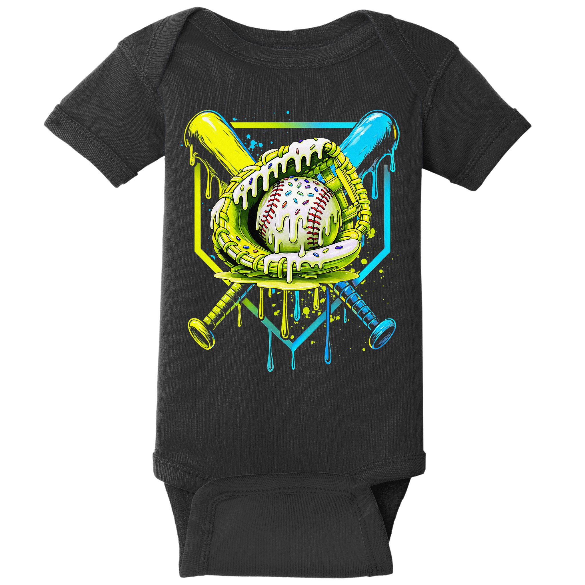 Baseball  For Ice Cream Cute Baseball 2 Gift Baby Bodysuit