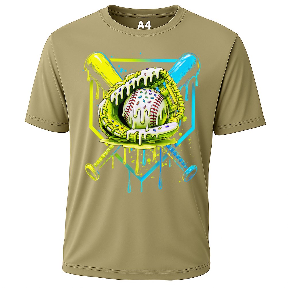Baseball  For Ice Cream Cute Baseball 2 Gift Cooling Performance Crew T-Shirt