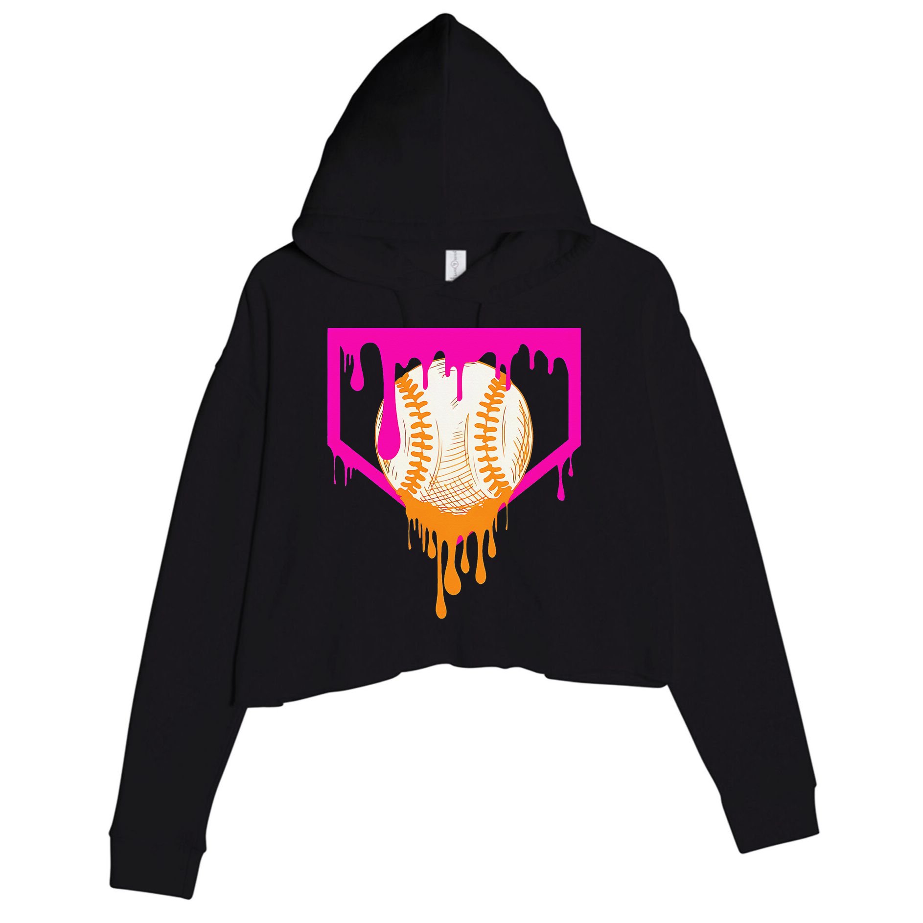 Baseball For Ice Cream Cute Baseball 1 Gift Crop Fleece Hoodie