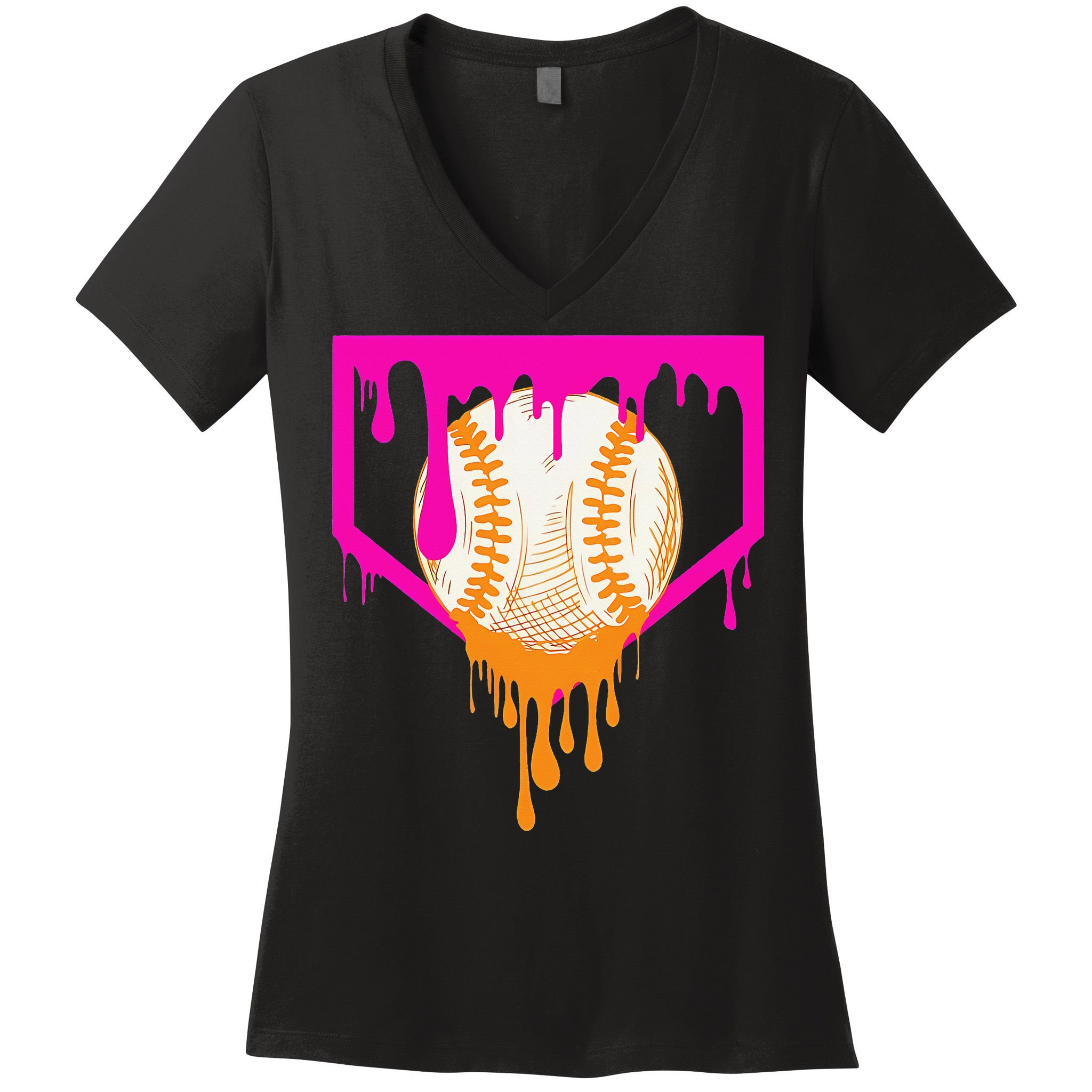 Baseball For Ice Cream Cute Baseball 1 Gift Women's V-Neck T-Shirt
