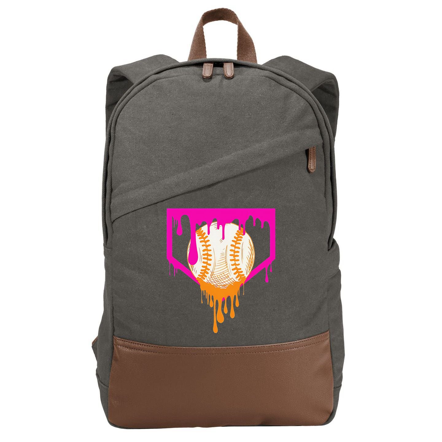 Baseball For Ice Cream Cute Baseball 1 Gift Cotton Canvas Backpack