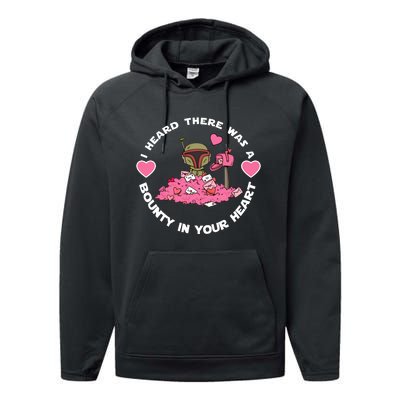 Boba Fett I Heard There Was A Bounty On Your Heart Performance Fleece Hoodie