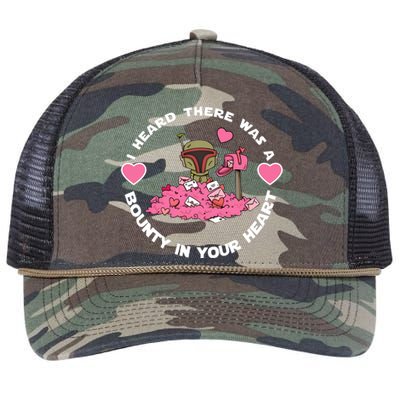 Boba Fett I Heard There Was A Bounty On Your Heart Retro Rope Trucker Hat Cap