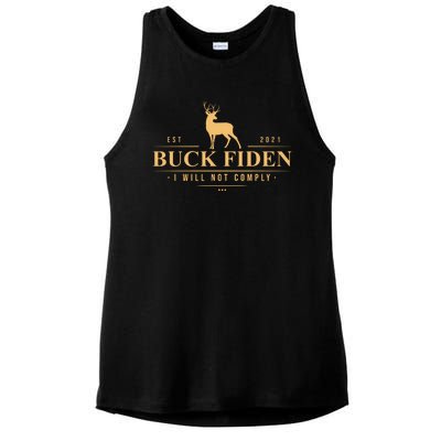 Buck Fiden I Will Not Comply Deer Ladies PosiCharge Tri-Blend Wicking Tank