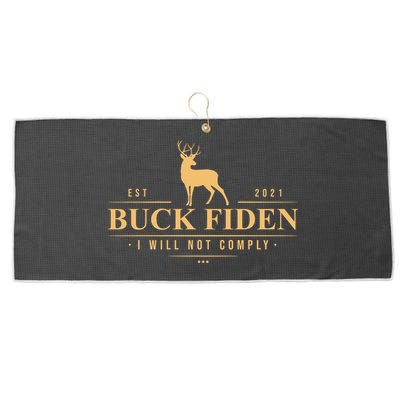 Buck Fiden I Will Not Comply Deer Large Microfiber Waffle Golf Towel
