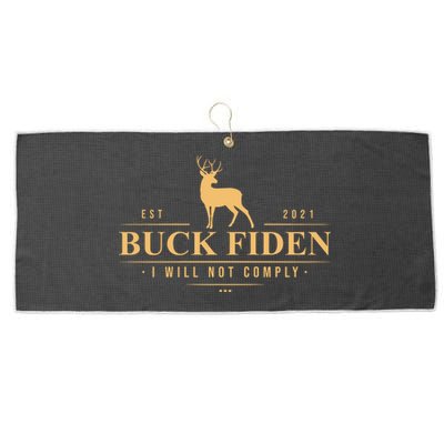 Buck Fiden I Will Not Comply Deer Large Microfiber Waffle Golf Towel