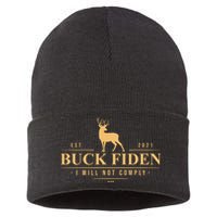 Buck Fiden I Will Not Comply Deer Sustainable Knit Beanie