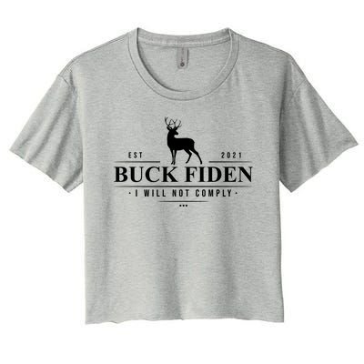 Buck Fiden I Will Not Comply Deer Women's Crop Top Tee