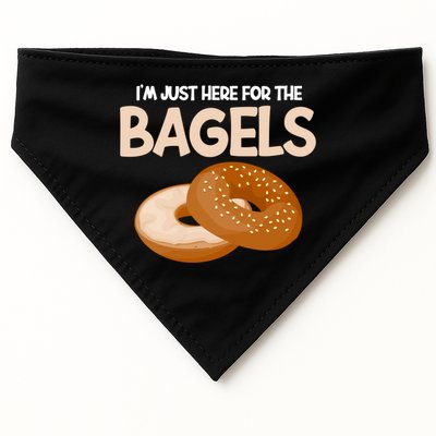 Bagel Funny Im Just Here For The Bagels Donut Food Lover Great Gift USA-Made Doggie Bandana