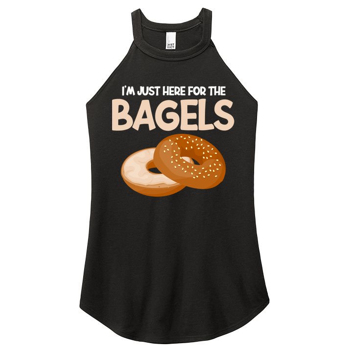 Bagel Funny Im Just Here For The Bagels Donut Food Lover Great Gift Women's Perfect Tri Rocker Tank
