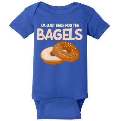 Bagel Funny Im Just Here For The Bagels Donut Food Lover Great Gift Baby Bodysuit