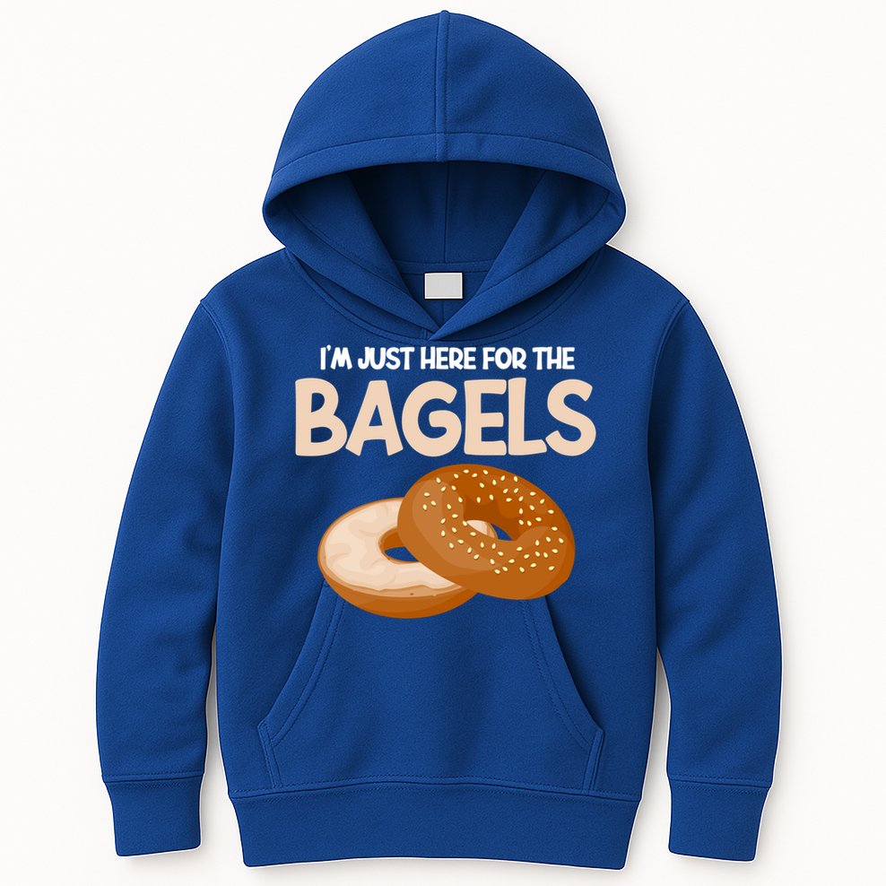 Bagel Funny Im Just Here For The Bagels Donut Food Lover Great Gift Kids Hoodie