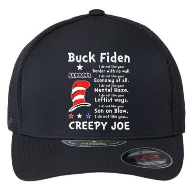 Buck Fiden I Do Not Like Your Border With No Wall Us Flag Flexfit Unipanel Trucker Cap