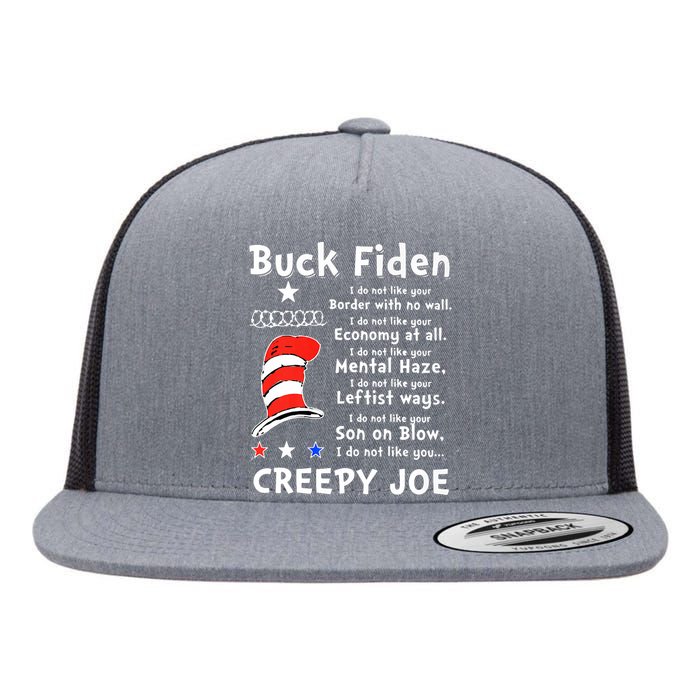 Buck Fiden I Do Not Like Your Border With No Wall Us Flag Flat Bill Trucker Hat