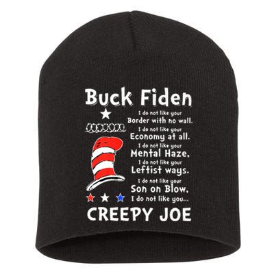 Buck Fiden I Do Not Like Your Border With No Wall Us Flag Short Acrylic Beanie