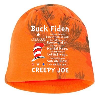 Buck Fiden I Do Not Like Your Border With No Wall Us Flag Kati - Camo Knit Beanie