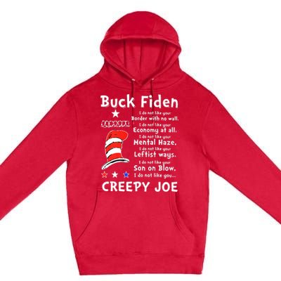 Buck Fiden I Do Not Like Your Border With No Wall Us Flag Premium Pullover Hoodie