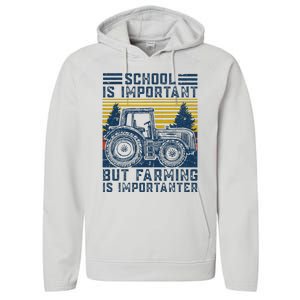 But Farming Is Importanter Farmer Tractor Funny Farm Performance Fleece Hoodie