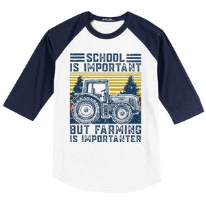 But Farming Is Importanter Farmer Tractor Funny Farm Baseball Sleeve Shirt