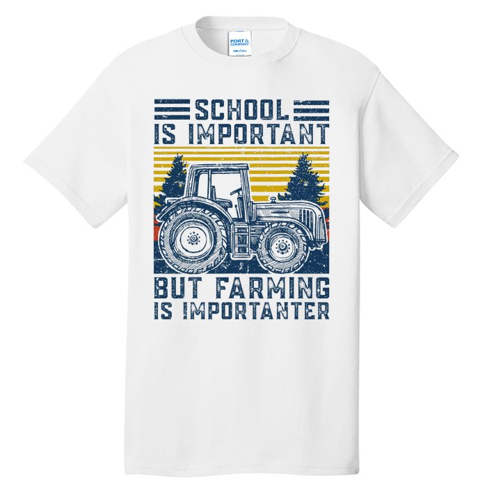 But Farming Is Importanter Farmer Tractor Funny Farm Tall T-Shirt