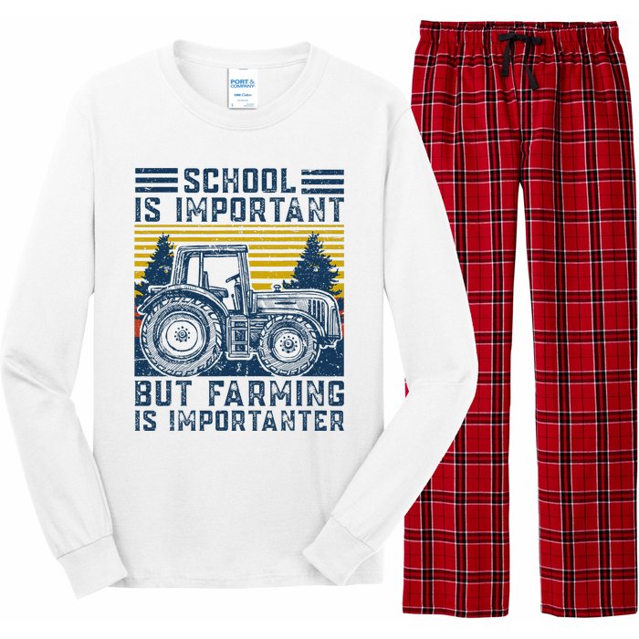 But Farming Is Importanter Farmer Tractor Funny Farm Long Sleeve Pajama Set