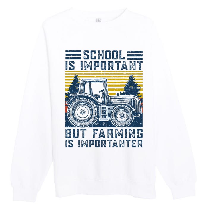 But Farming Is Importanter Farmer Tractor Funny Farm Premium Crewneck Sweatshirt