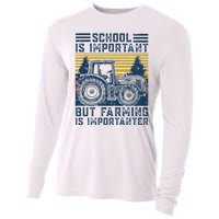 But Farming Is Importanter Farmer Tractor Funny Farm Cooling Performance Long Sleeve Crew