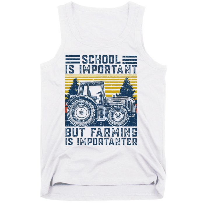 But Farming Is Importanter Farmer Tractor Funny Farm Tank Top