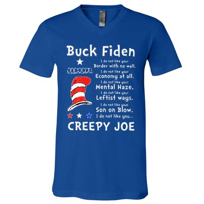 Buck Fiden I Do Not Like Your Border With No Wall US Flag V-Neck T-Shirt