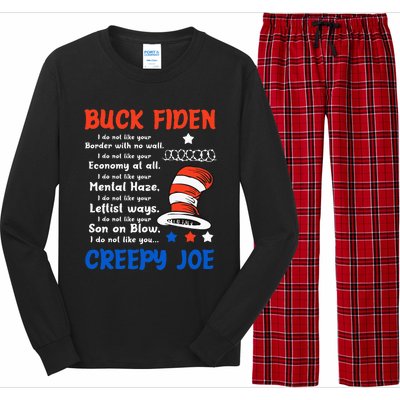 Buck Fiden I Do Not Like Your Border With No Wall Us Flag Long Sleeve Pajama Set