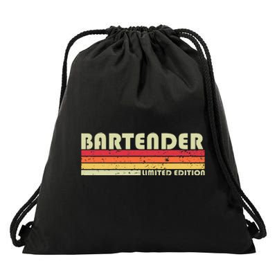 BARTENDER Funny Job Title Profession Birthday Worker Idea Drawstring Bag