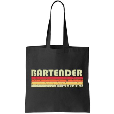 BARTENDER Funny Job Title Profession Birthday Worker Idea Tote Bag