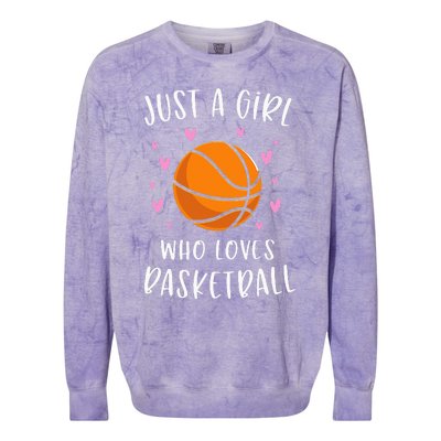 Basketball For Just A Girl Who Loves Basketball Colorblast Crewneck Sweatshirt