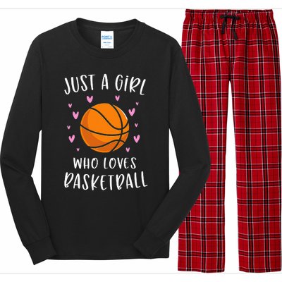 Basketball For Just A Girl Who Loves Basketball Long Sleeve Pajama Set