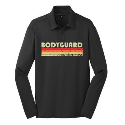 Bodyguard Funny Job Title Profession Birthday Worker Idea Silk Touch Performance Long Sleeve Polo