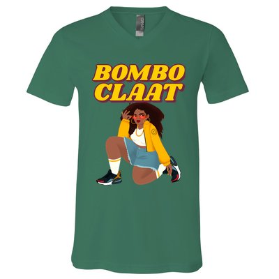 Bomboclaat Funny Jamaican Tiktok Twitter Trending Meme V-Neck T-Shirt