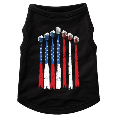 Beer Fighter Jet American Flag Usa 4th Of July Drinking Beer Doggie Tank