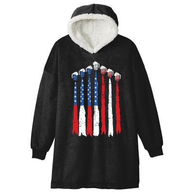 Beer Fighter Jet American Flag Usa 4th Of July Drinking Beer Hooded Wearable Blanket
