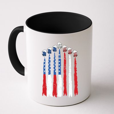 Beer Fighter Jet American Flag Usa 4th Of July Drinking Beer Mug
