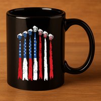 Beer Fighter Jet American Flag Usa 4th Of July Drinking Beer 11oz C Handle Ceramic Mug