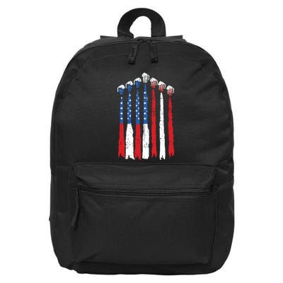 Beer Fighter Jet American Flag Usa 4th Of July Drinking Beer 16 in Basic Backpack