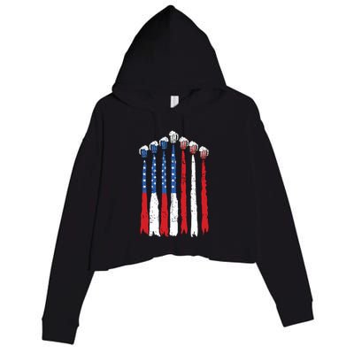 Beer Fighter Jet American Flag Usa 4th Of July Drinking Beer Crop Fleece Hoodie