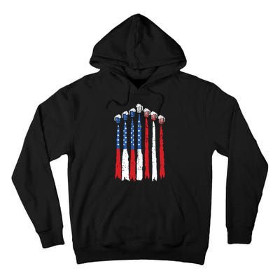 Beer Fighter Jet American Flag Usa 4th Of July Drinking Beer Tall Hoodie