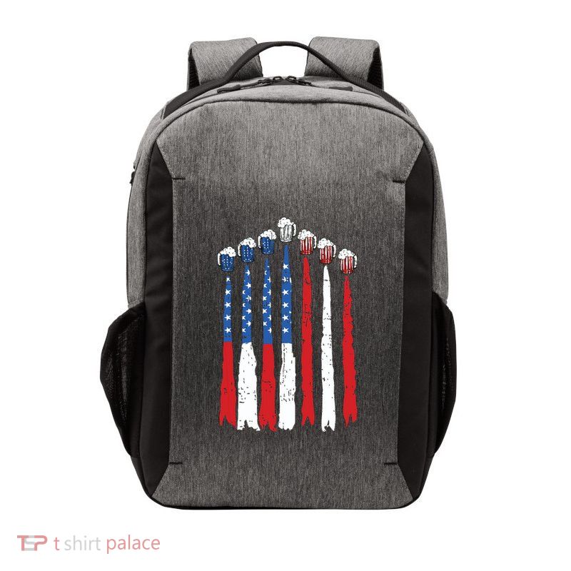 Beer Fighter Jet American Flag Usa 4th Of July Drinking Beer Vector Backpack